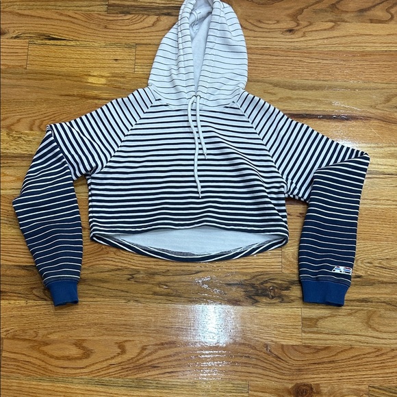 Adam Selman Tops - Adam Selman Striped Navy and White Women's Hoodie